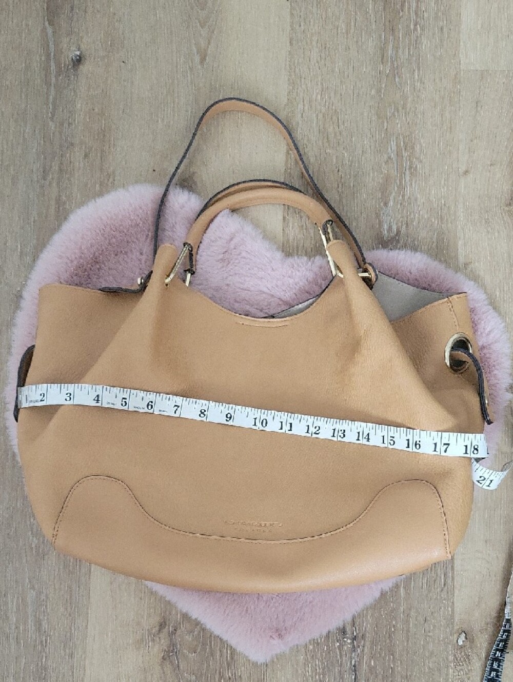 Sondra Roberts Tan Leather Shoulder Tote - Picture 3 of 7